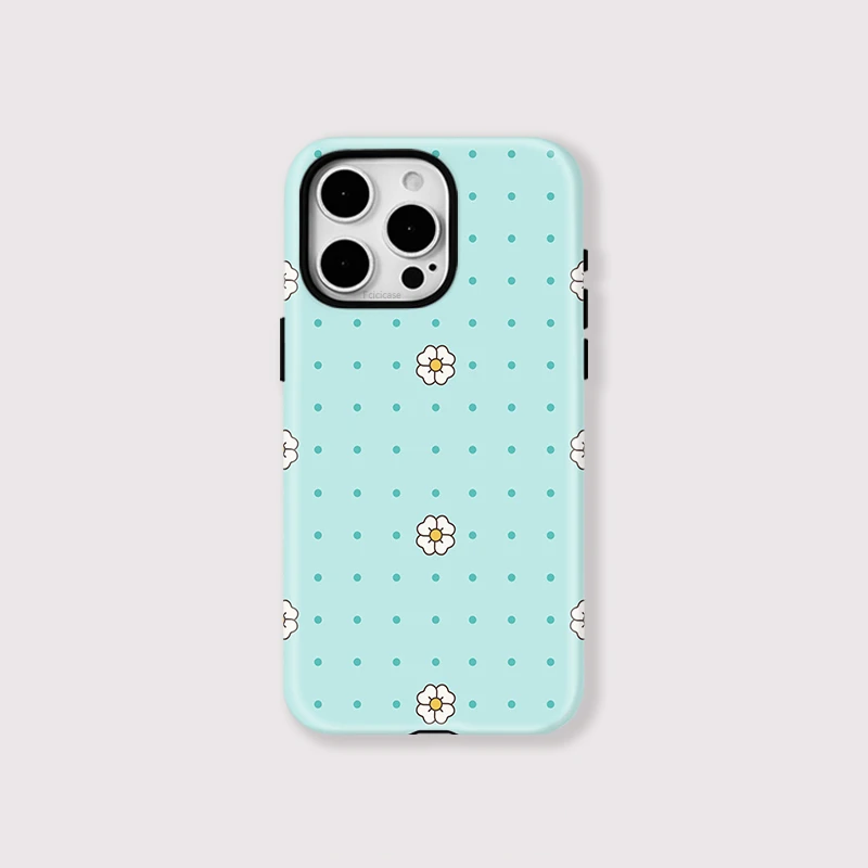 Fashion Flower Circular Dots Shockproof Case - iPhone 15 Pro - View 1
