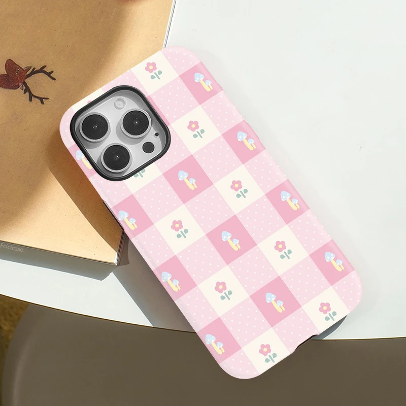 Flowers Grid Acrylic Shockproof Case iPhone 16 - View 3