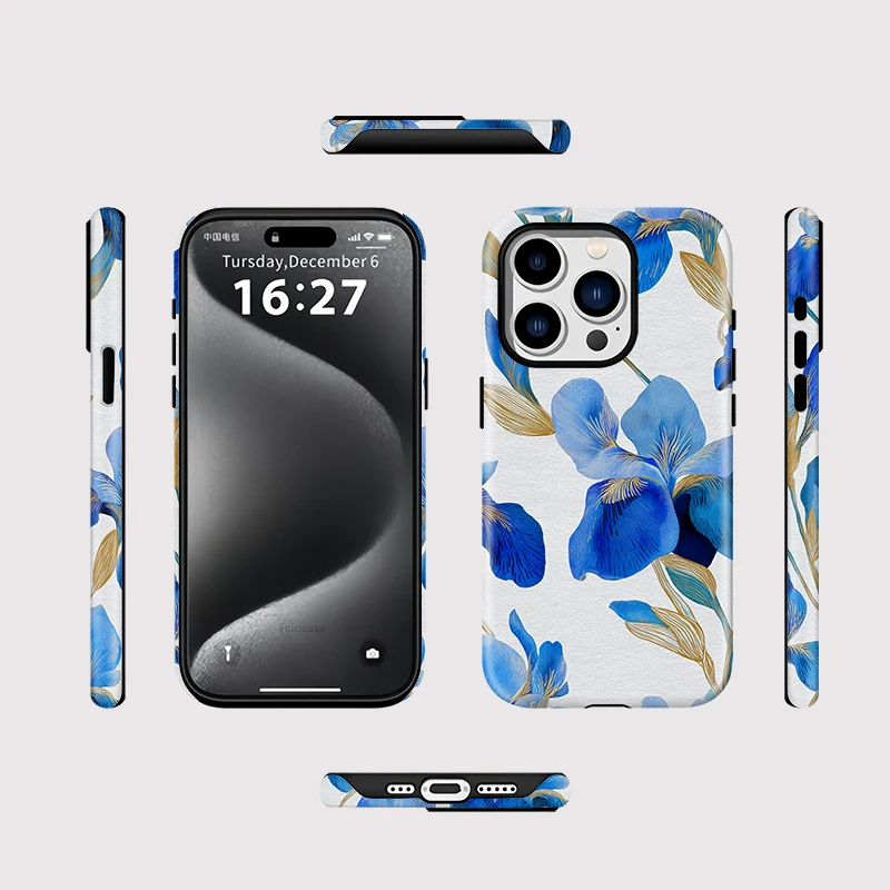 Fashion Flower Matte Magnetic Case iPhone 15 Pro Max - View 2