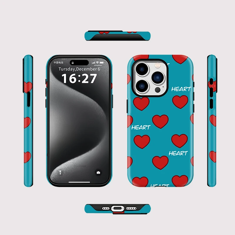 Luxury Love Heart Silicone Case iPhone 16 Pro Max - View 2