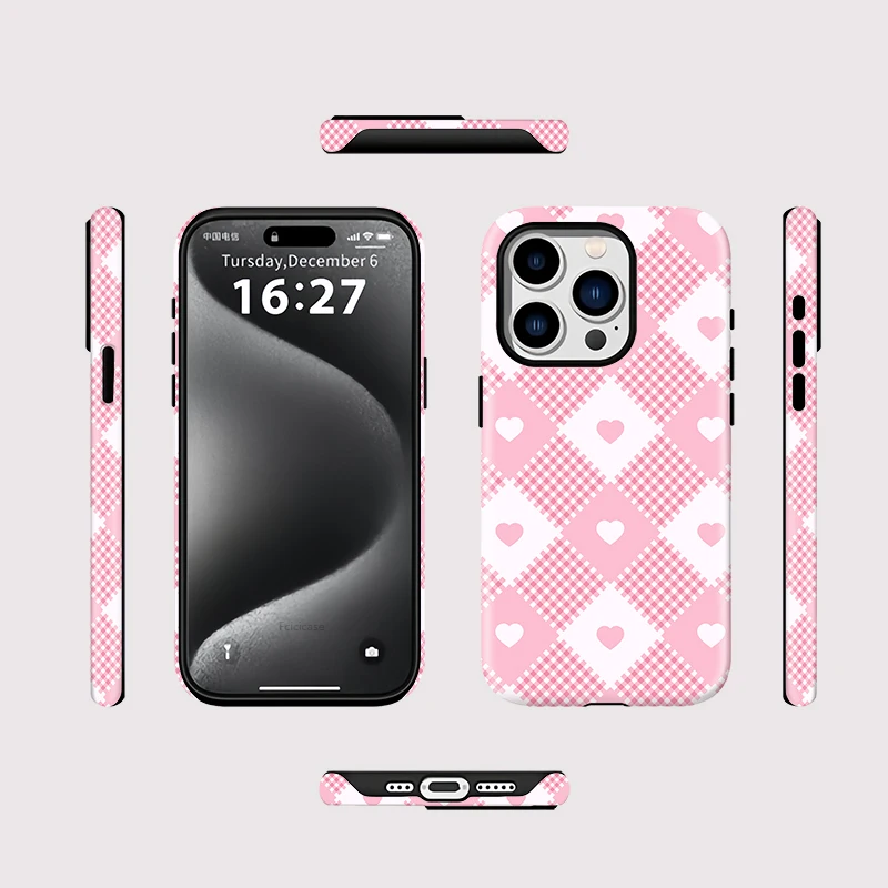 Grid Love Heart Magnetic Case iPhone 16 - View 2