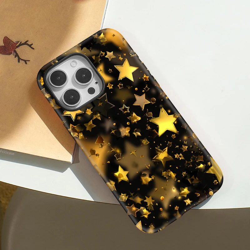 Gold Stars Silicone Luxury Case iPhone 16 Pro Max - View 3