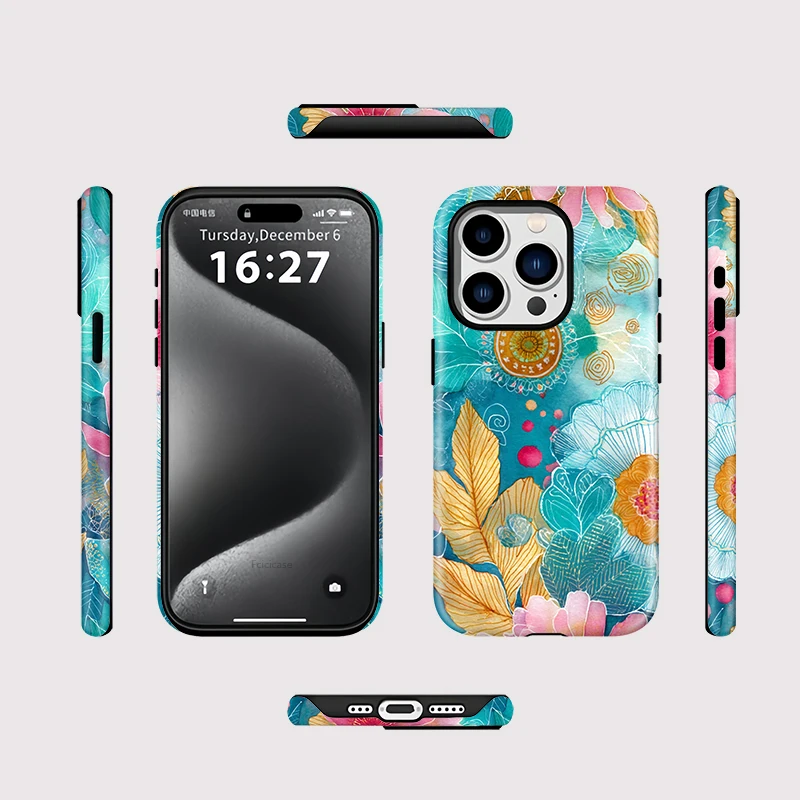 Matte Flower High Quality MagSafe Case iPhone 16 Plus - View 2