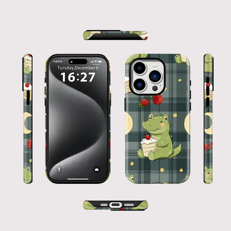 Dinosaur Strawberry 2-in-1 Case iPhone 16 Pro Max - View 2