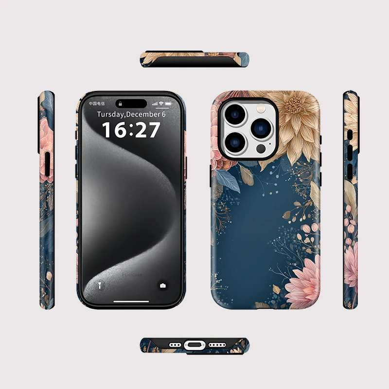 Luxury Flower 2-in-1 Bumper Case iPhone 16 Pro Max - View 2
