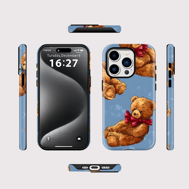 Cute Bear Acrylic Magnetic Case iPhone 16 Pro Max - View 2