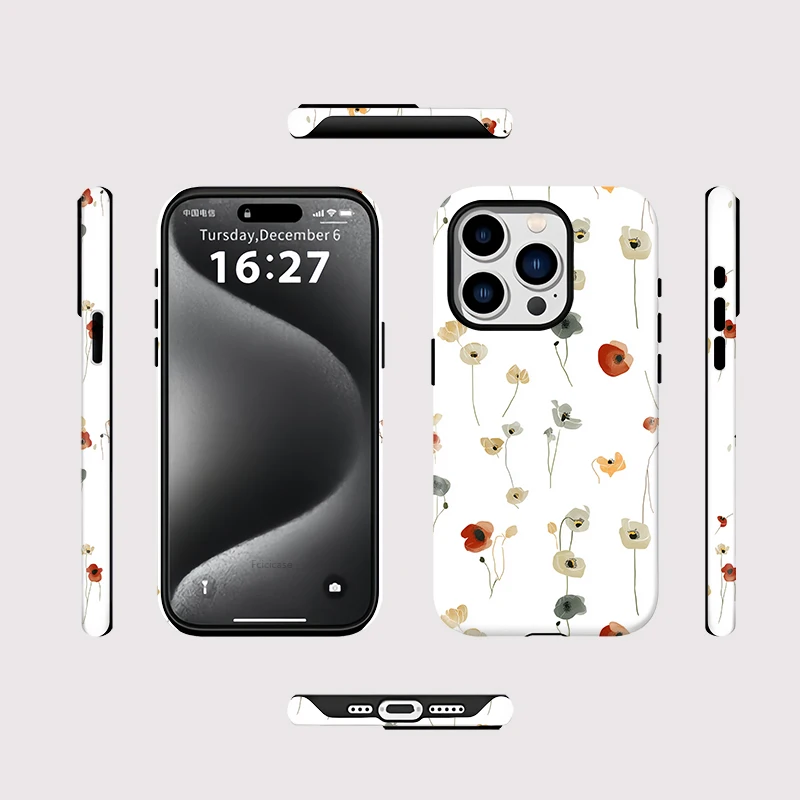 Fashion Flower Double-layer PC Case iPhone 16 Plus - View 2