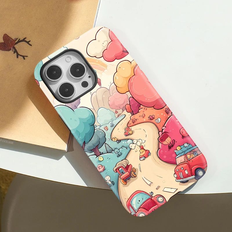 Cartoon Pattern Acrylic TPU Case iPhone 16 - View 3