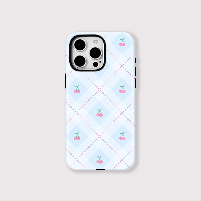 Luxury Cherry Grid 2-in-1 Case iPhone 16 - View 1
