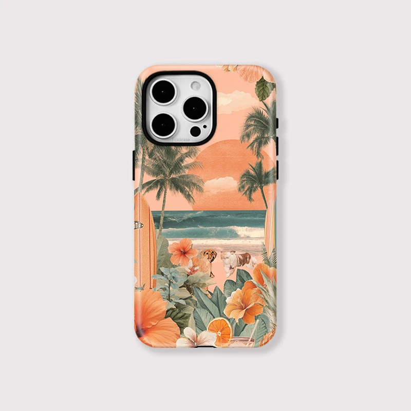 Cute Dogs Flowers Acrylic Case iPhone 15 Pro Max - View 1