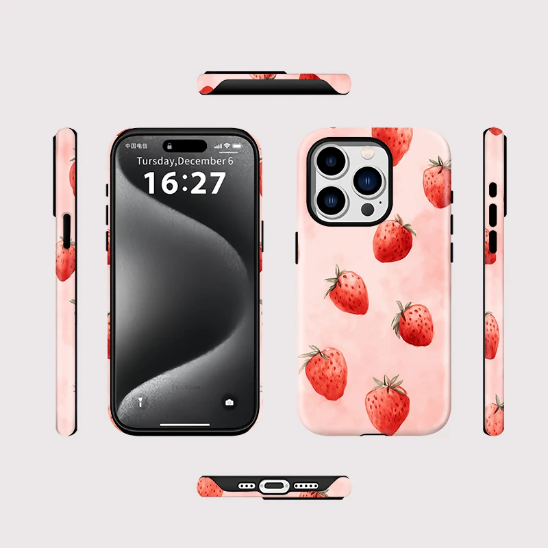 Strawberry iPhone 16 Pro Case - Back View
