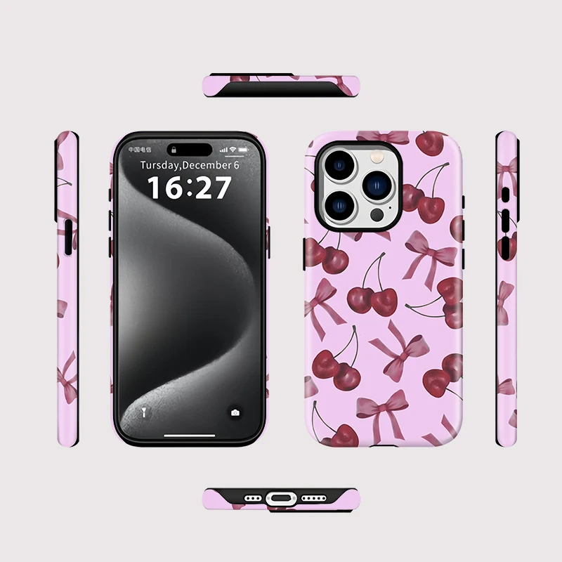 Cherry Bow Knot PC Case iPhone 15 - View 2