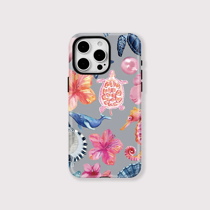 Sea Turtle Flower Acrylic Case iPhone 16 - View 1