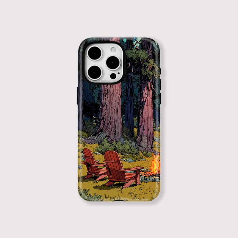 Forest Pattern Wireless Acrylic Case iPhone 15 Pro Max - View 1