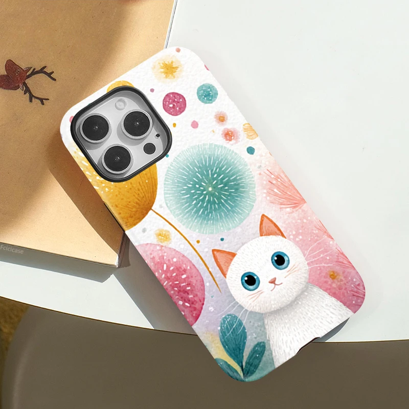 Leopard Flower Magnetic Wireless Case for iPhone 15 Pro - View 3