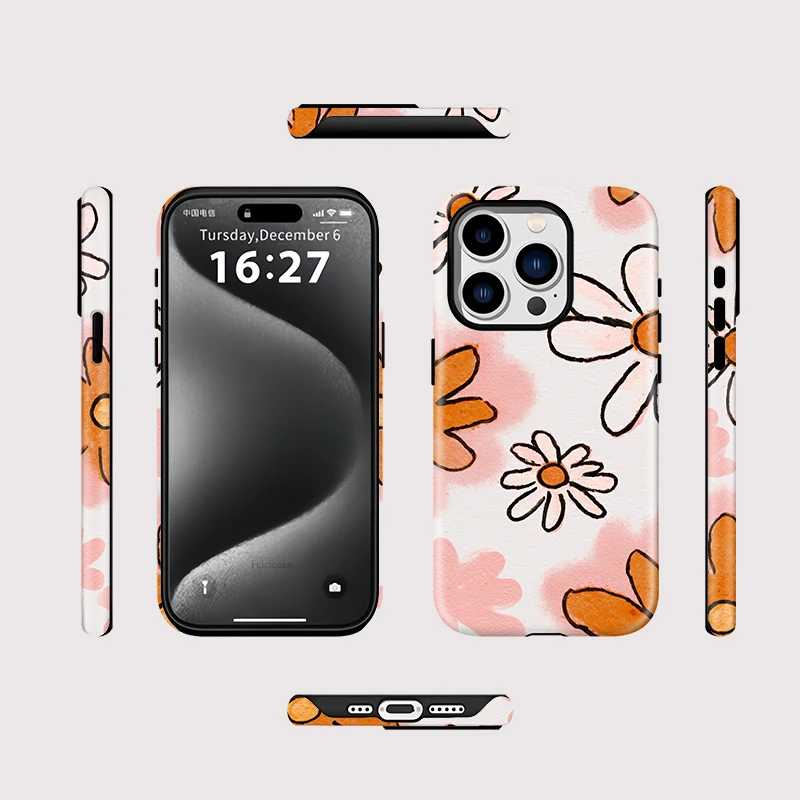 Matte Acrylic Flower Magnetic Case iPhone 16 Pro Max - View 2