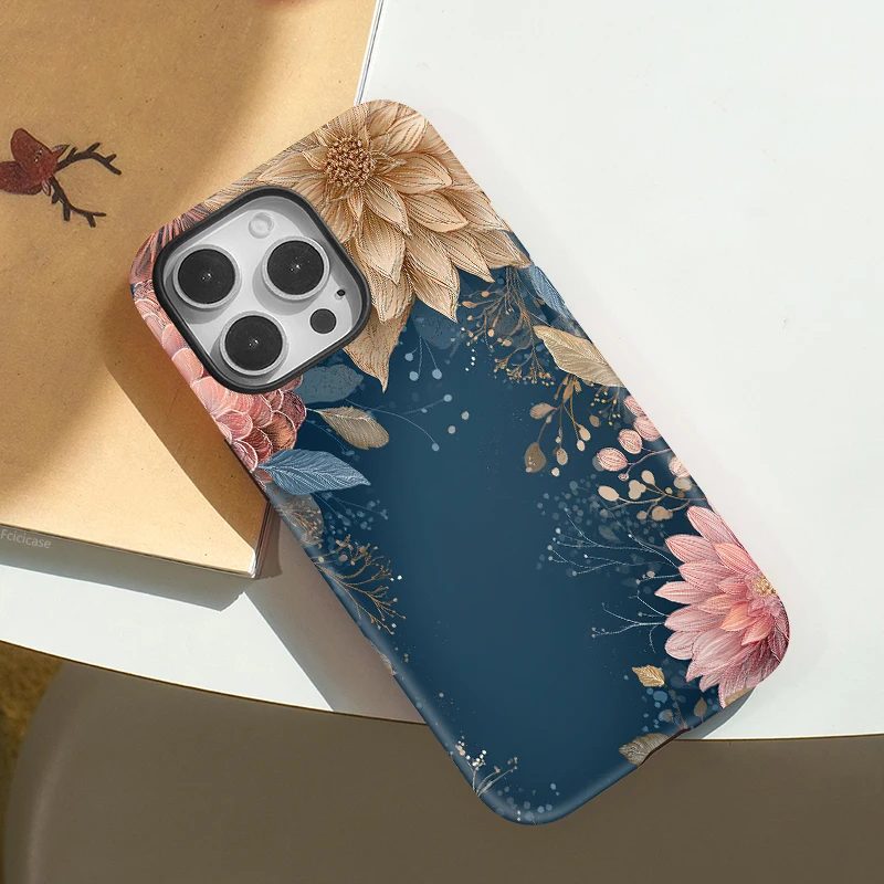 Luxury Flower 2-in-1 Bumper Case iPhone 16 Pro Max - View 3
