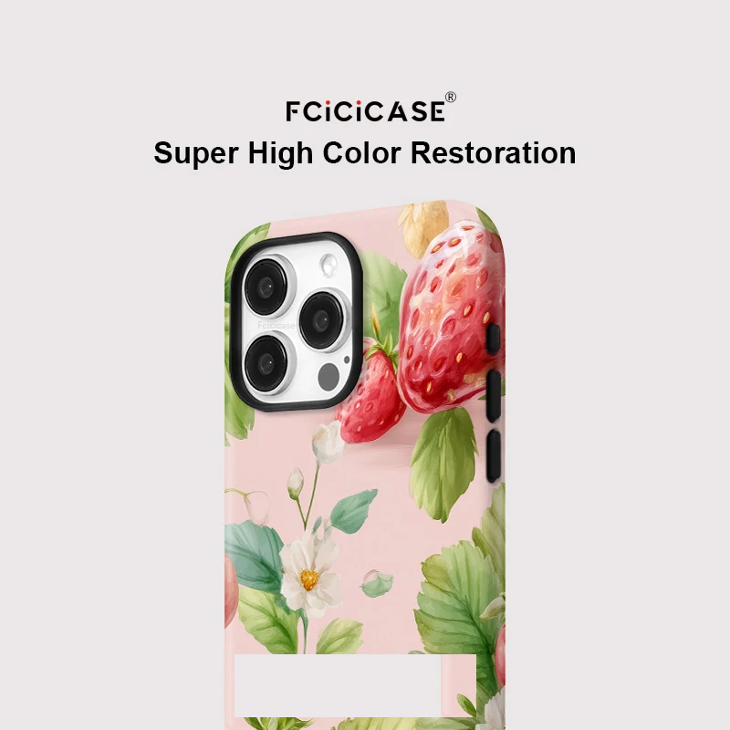 Fruits Strawberry Pattern 2-in-1 Magnetic Cover - iPhone 15 - View 3