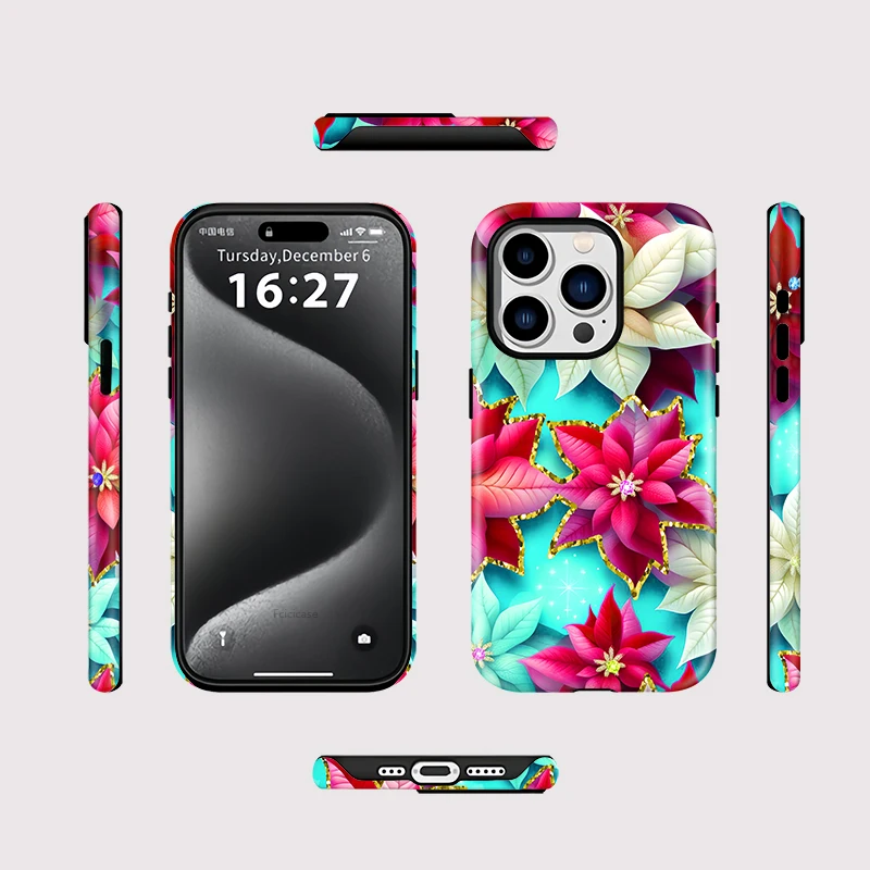 Colorful Flower Pattern MagSafe Case iPhone 15 Pro Max - View 2