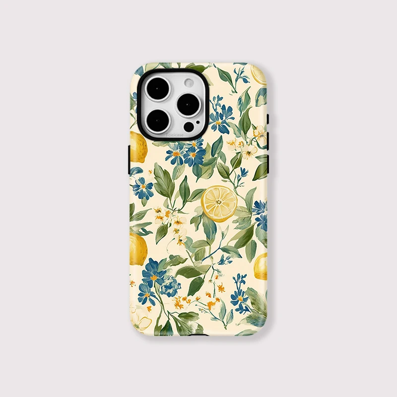 Flower Leaves Lemon Case iPhone 16 - View 1