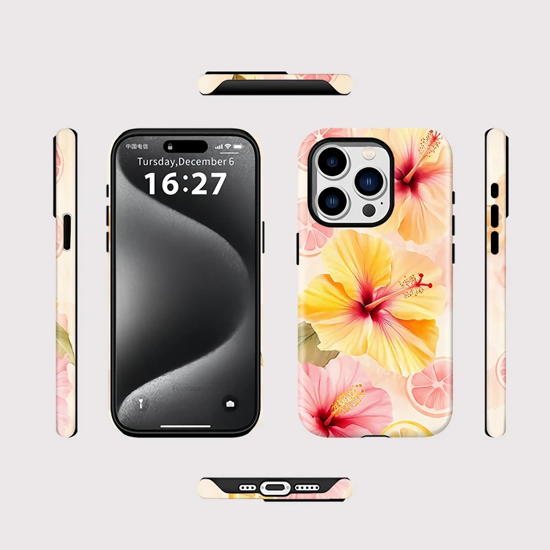 Floral Shockproof Bumper Case iPhone 16 Pro Max - View 2