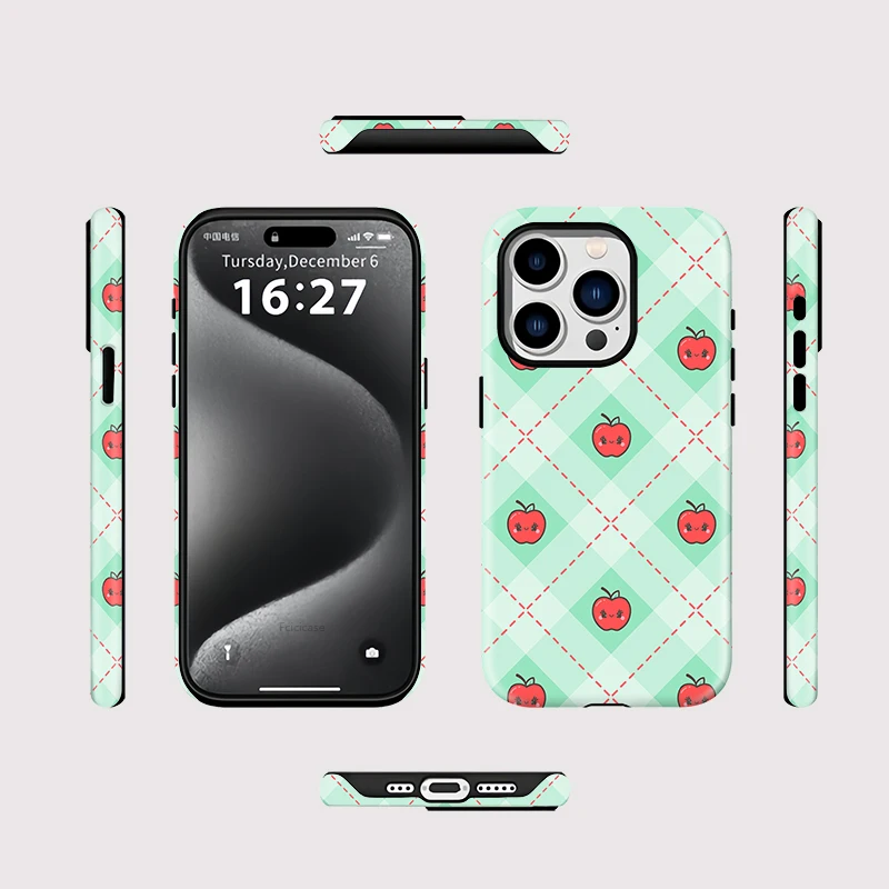 2-in-1 Magnetic Apples Grid Pattern Case iPhone 16 Pro Max - View 2
