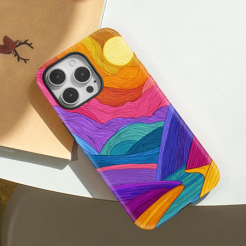 Colorful Stripe Painting Case iPhone 15 Pro Max - View 4