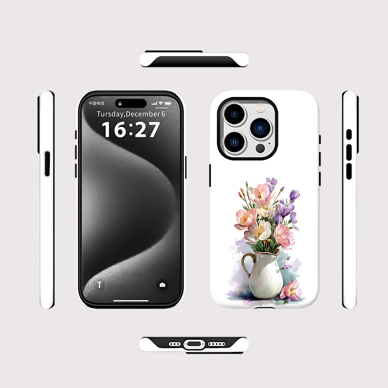 Luxury Flower Print Case iPhone 16 Plus - View 2