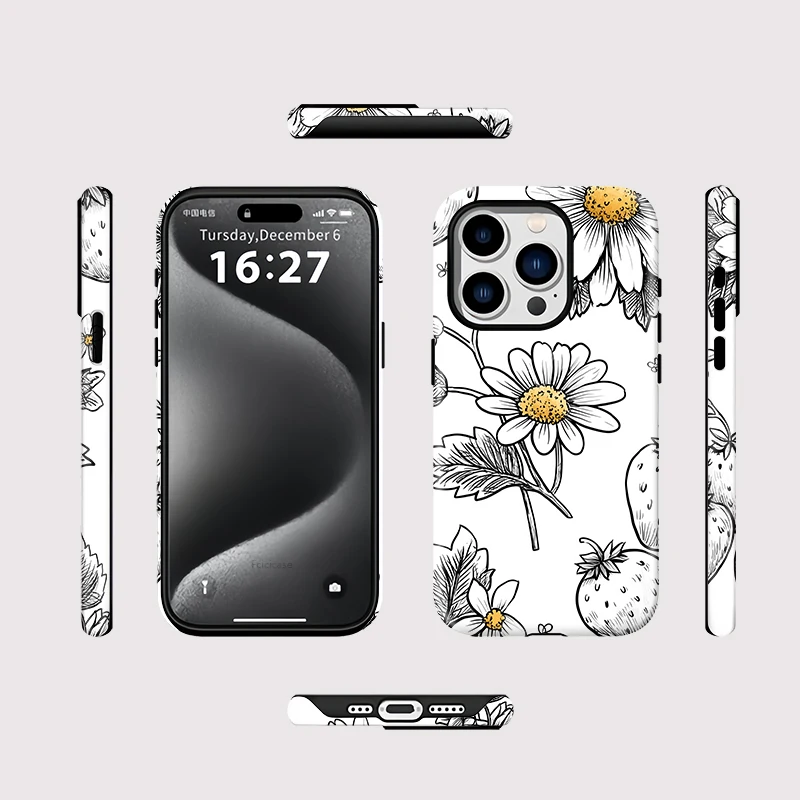 Fashion Flower PC Acrylic Case iPhone 15 Plus - View 2