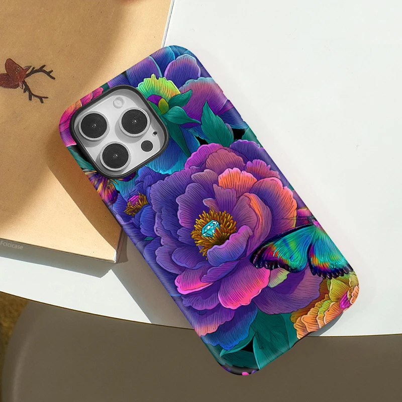 Flower Butterfly Acrylic Case iPhone 15 Plus - View 3