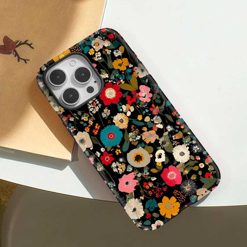 Flower Painting Silicone Case iPhone 15 Pro Max - View 3