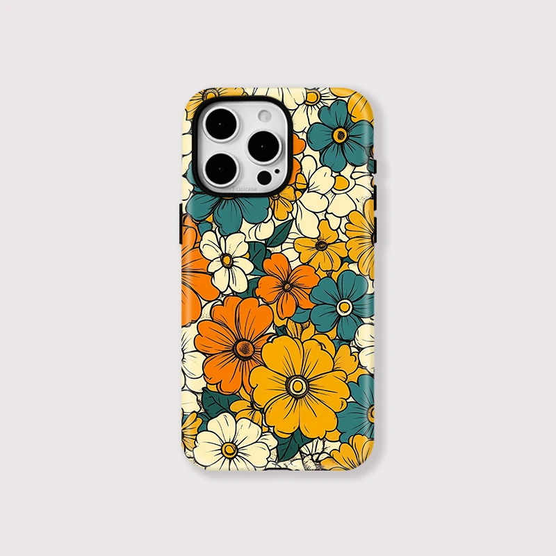 Magnetic Flower Shockproof Double-layer Case - iPhone 15 Pro Max - View 1