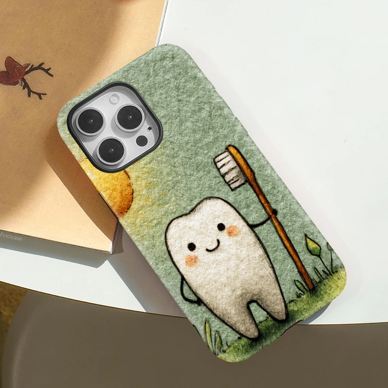 Cartoon Tooth Print Acrylic Case iPhone 16 Pro Max - View 3
