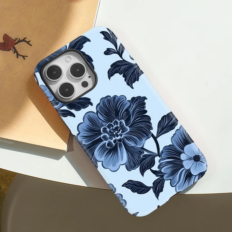 Magnetic Flower Pattern Two-in-One Case iPhone 16 Pro - View 3