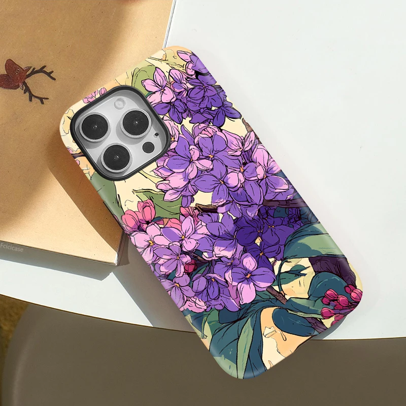 Flower Floral MagSafe Shockproof Case iPhone 15 Plus - View 3