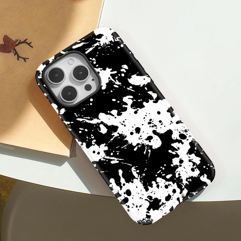 Black White Painting PC Case iPhone 16 Pro Max - View 3
