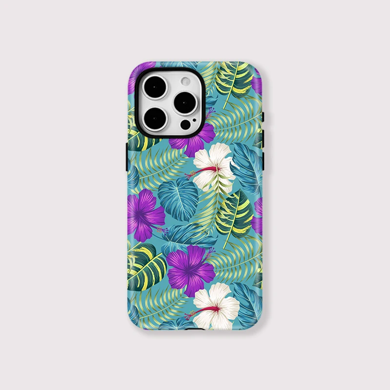 Fashion Leaves Floral Double-Layer Case iPhone 16 Pro Max - View 1