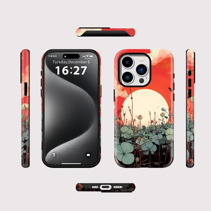 Soft Silicone Floral Shockproof Case iPhone 15 Pro Max - View 2