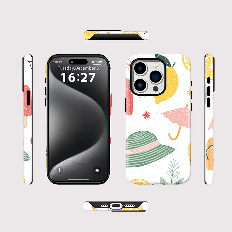 Cartoon Map Lemon Shockproof Case iPhone 16 Plus - View 2