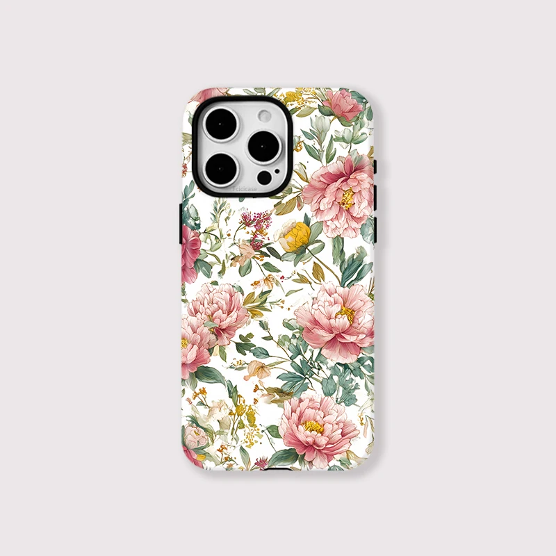 Dual Layer Flowers Acrylic Case iPhone 15 - View 1