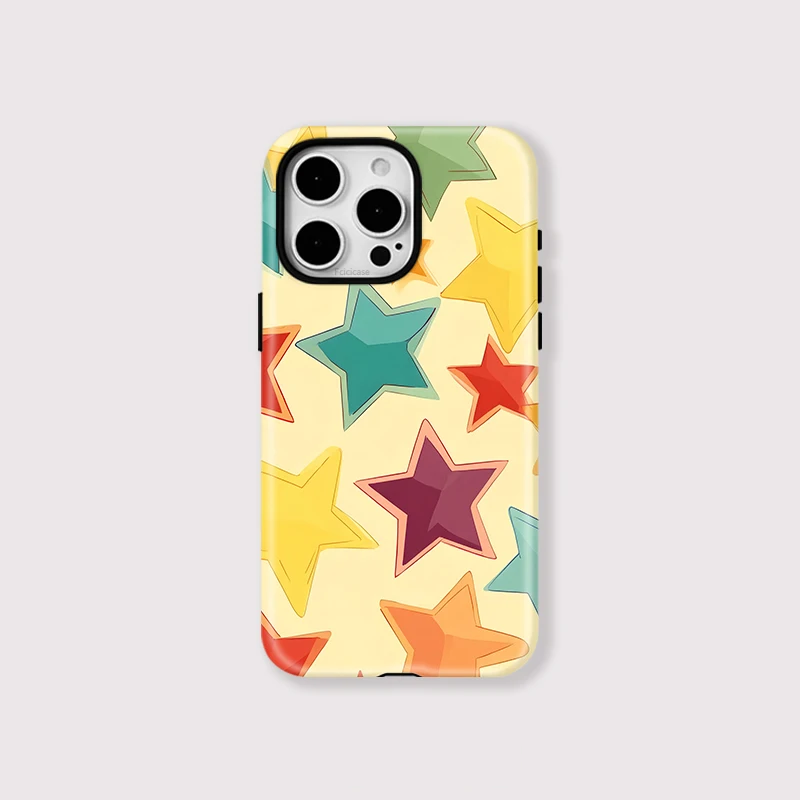 Colorful Stars Matte Case iPhone 16 Pro - Side View