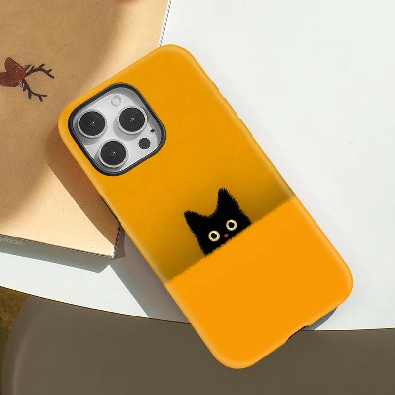 Cute Black Cat Magnetic Case iPhone 16 Pro Max - View 3