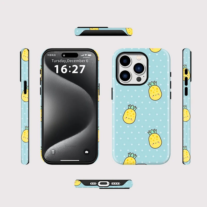 Pineapple Circular Dots Case iPhone 16 - View 2