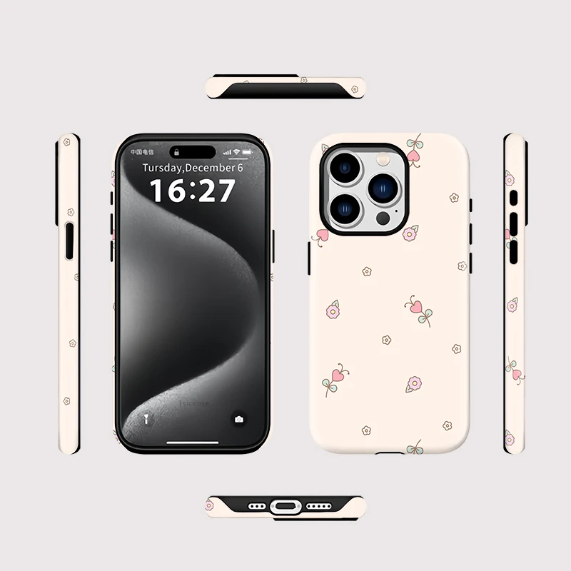 2-in-1 Flowers Acrylic Case iPhone 16 Plus - View 2