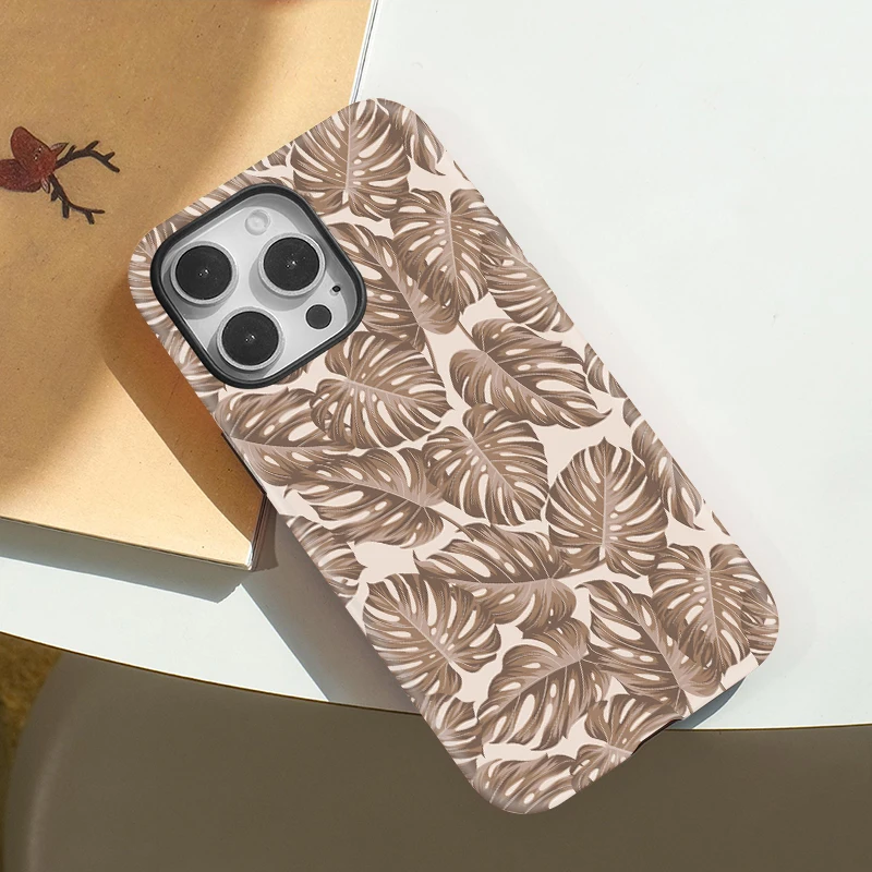 Silicone Magnetic Leaves Pattern Case - iPhone 16 - View 3