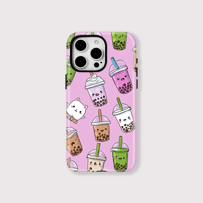 Cat Milk Tea Acrylic Case iPhone 16 - View 1