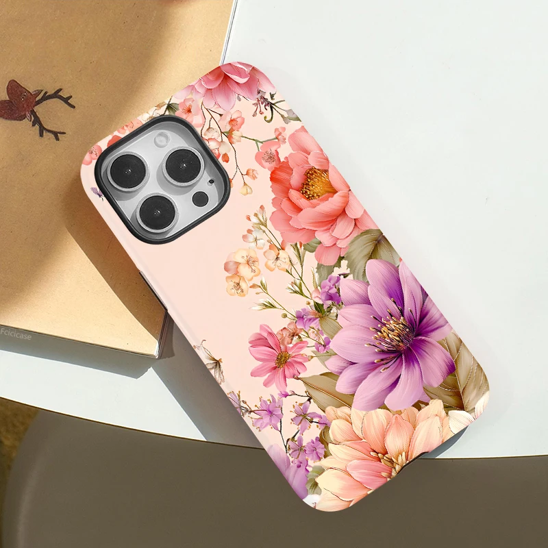 Luxury Flower Floral MagSafe Case iPhone 16 Pro Max - View 3