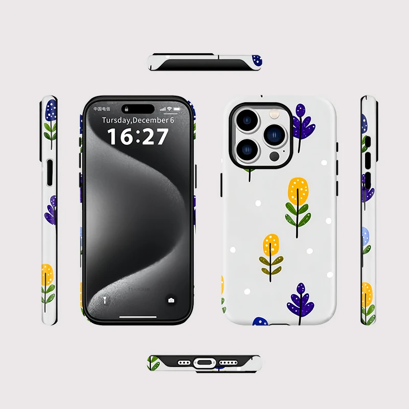 2-in-1 Flower Silicone Bumper Case iPhone 15 Pro Max - View 2