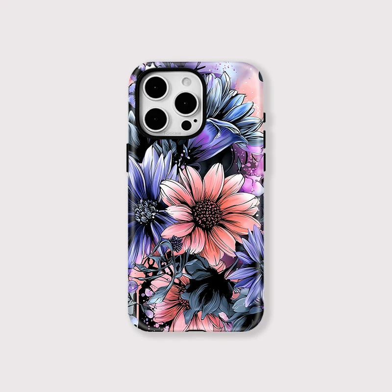 Fashion Flower Magnetic Charger Case iPhone 15 Pro Max - View 1