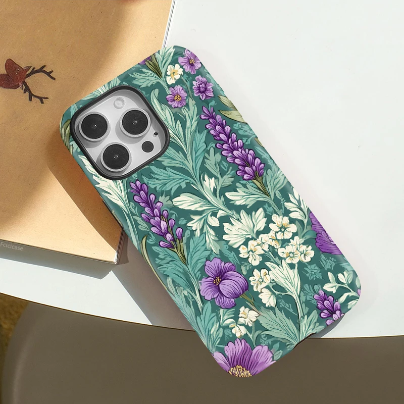 Flower Leaves Matte Wireless Case iPhone 15 Pro Max - View 3